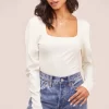Puff Sleeve Ribbed Bodysuit