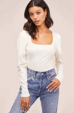 Puff Sleeve Ribbed Bodysuit