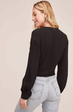 Tie Front Top -ASTR the Label Store AT15667 BLACK 6 scaled