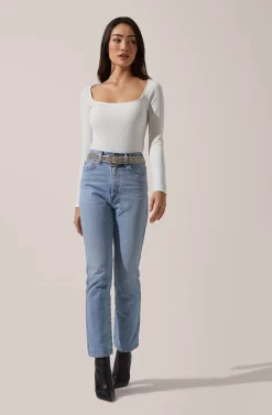 Square Neck Long Sleeve Bodysuit