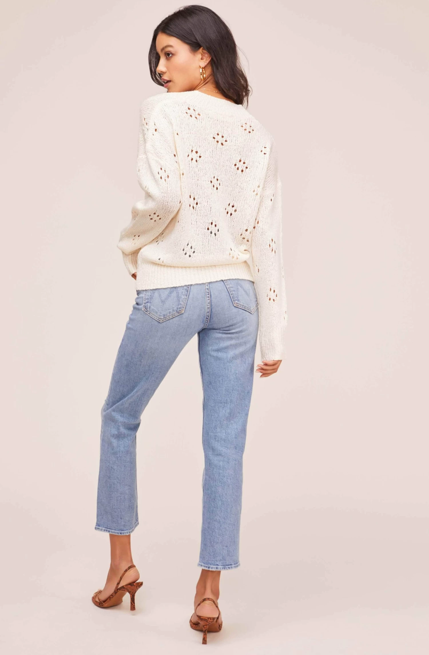 Stephanie Pointelle Wrap Sweater 5 Stephanie Pointelle Wrap Sweater - Image 5