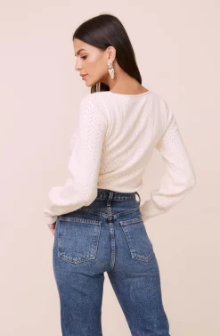 Square Neck Sweater -ASTR the Label Store AT15961 OATMEAL 8 scaled