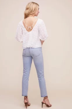 Tie Back Blouson Sleeve Dot Top 11 Tie Back Blouson Sleeve Dot Top -ASTR the Label Store AT16001 WHITE 5 c3c6bdf4 b7ce 4b40 bb9a 5a8eecfecb9f scaled