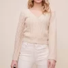 Pointelle Wrap Sweater