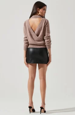 Reversible Open Back Sweater -ASTR the Label Store AT16314 TAUPE PINKMETALLIC 3 scaled