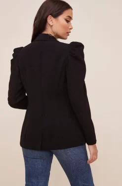 Puff Sleeve Blazer -ASTR the Label Store AT16327 003 BLACK 6 scaled