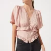 Short Sleeve Ruffle Hem Top