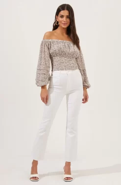Off The Shoulder Cropped Volume Sleeve Top -ASTR the Label Store AT16510 LIGHTGREYDITSY 1 scaled
