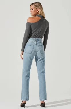 Brenda Cutout Bodysuit -ASTR the Label Store AT16617 CHARCOAL 3 scaled