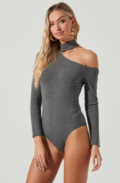 Brenda Cutout Bodysuit -ASTR the Label Store AT16617 CHARCOAL 5 scaled
