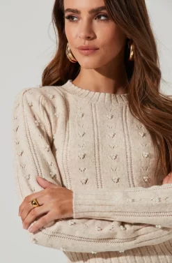 Long Sleeve Pearl Sweater 18 Long Sleeve Pearl Sweater -ASTR the Label Store AT16786 CREAM 0172 scaled