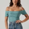 Ruched Off Shoulder Top