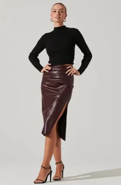 Tie Back Mock Neck Sweater -ASTR the Label Store AT16917 BLACK 1 scaled