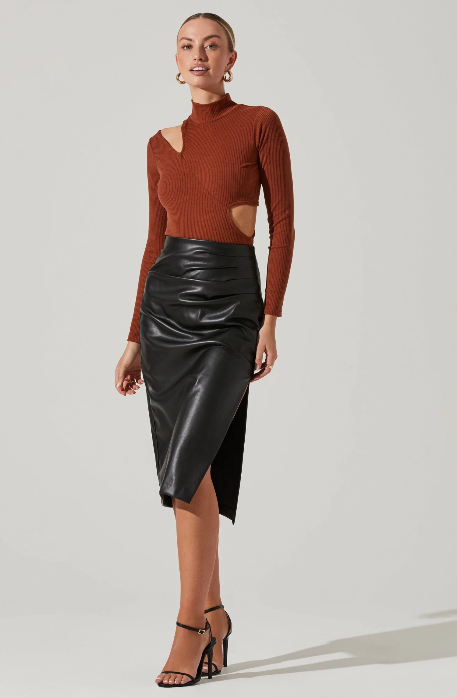 Cutout Mock Neck Bodysuit 3 Cutout Mock Neck Bodysuit - Image 3