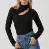 Slit Mock Neck Top
