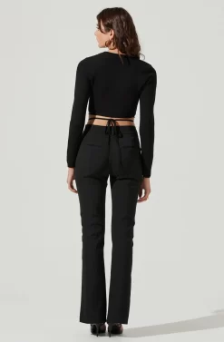 Tie Waist Wrap Sweater -ASTR the Label Store AT17019 BLACK 3 scaled