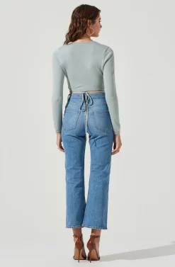 Tie Waist Wrap Sweater -ASTR the Label Store AT17019 SAGE 3 scaled