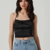 Ruched Cowl Satin Cami