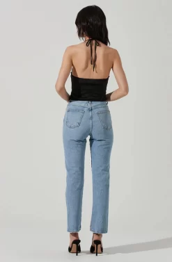 Ruched Cowl Satin Cami -ASTR the Label Store AT17238 BLACK 6 scaled