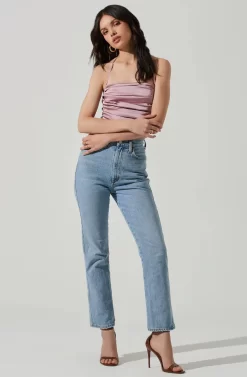 Ruched Cowl Satin Cami -ASTR the Label Store AT17238 DUSTYLILAC 1 scaled