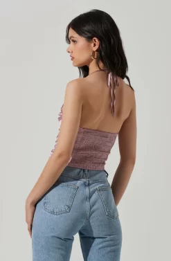 Ruched Cowl Satin Cami -ASTR the Label Store AT17238 DUSTYLILAC 5 scaled