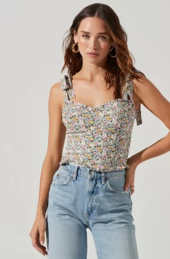 Tie Strap Floral Cami -ASTR the Label Store AT17240 PINKBLUEDITSY 1 scaled