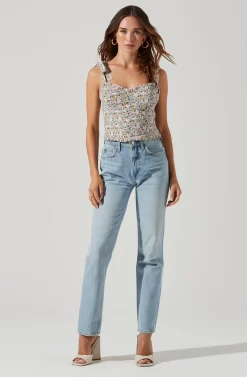 Tie Strap Floral Cami -ASTR the Label Store AT17240 PINKBLUEDITSY 2 scaled