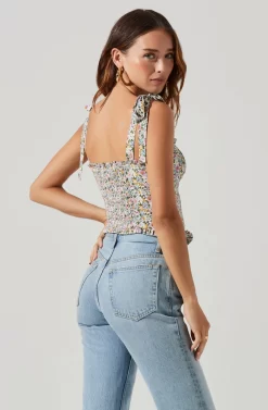 Tie Strap Floral Cami -ASTR the Label Store AT17240 PINKBLUEDITSY 5 scaled