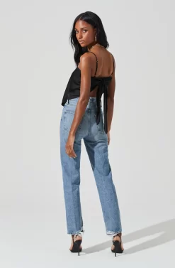 Tie Back Square Neck Cami -ASTR the Label Store AT17242 BLACK 6 scaled