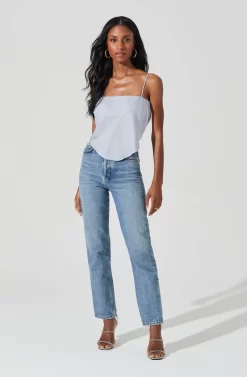 Tie Back Square Neck Cami -ASTR the Label Store AT17242 BLUESILVER 1 scaled