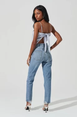 Tie Back Square Neck Cami -ASTR the Label Store AT17242 BLUESILVER 6 scaled