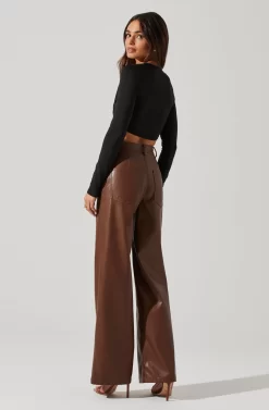 Kiara O-Ring Cutout Long Sleeve Bodysuit -ASTR the Label Store AT17321 BLACK 6 scaled