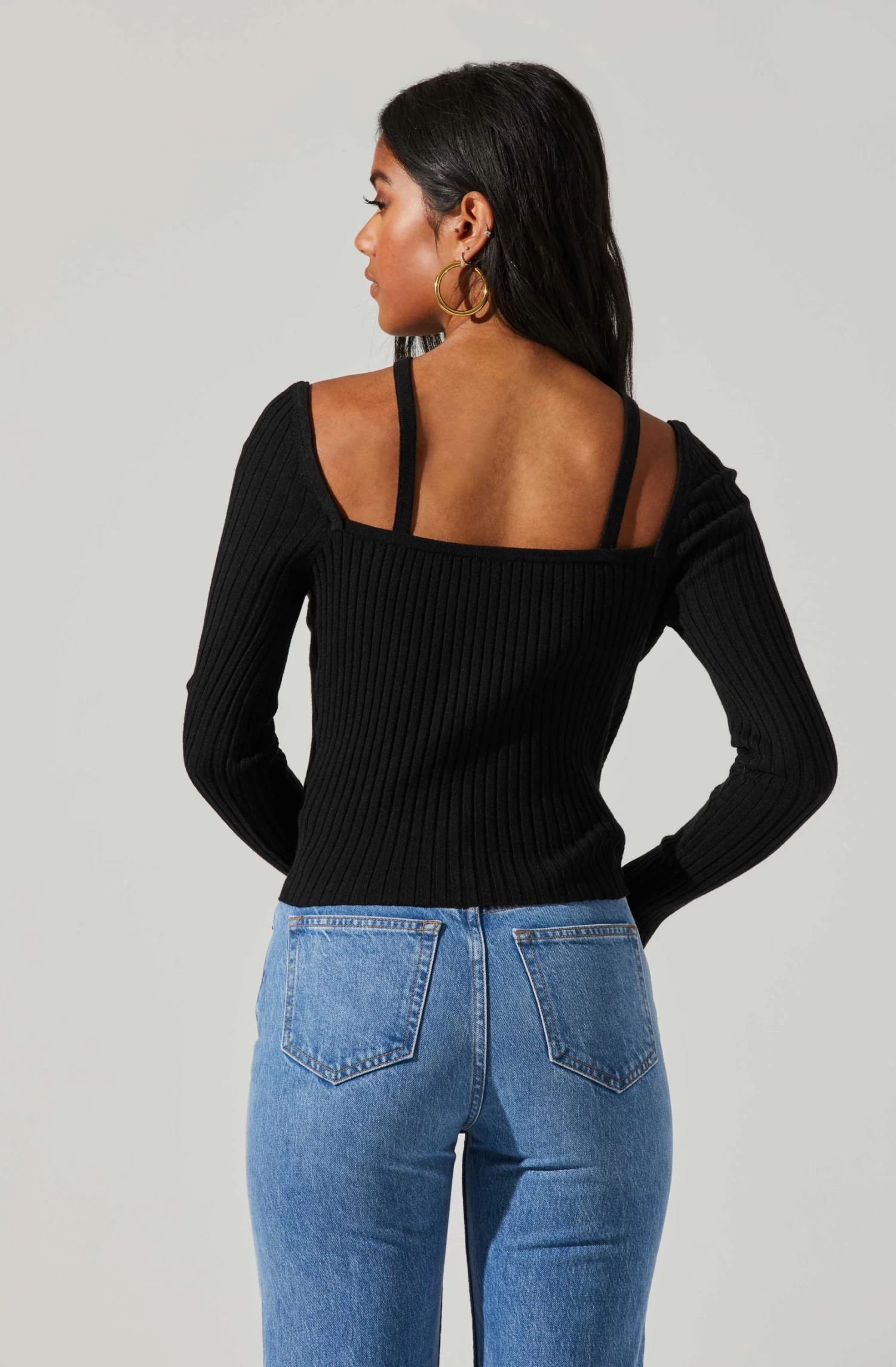 Criss Cross Long Sleeve Ribbed Sweater 5 Criss Cross Long Sleeve Ribbed Sweater - Image 5