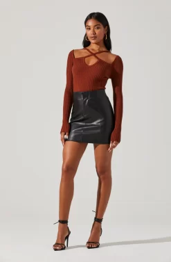 Criss Cross Long Sleeve Ribbed Sweater 16 Criss Cross Long Sleeve Ribbed Sweater -ASTR the Label Store AT17448 RUST 1 scaled