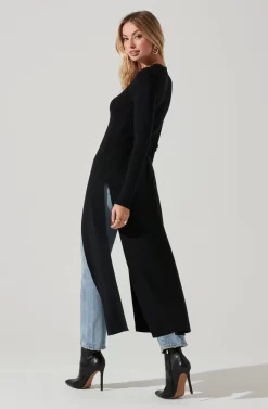 Julissa Maxi Cardigan 7 Julissa Maxi Cardigan -ASTR the Label Store AT17513B BLACK 4 scaled