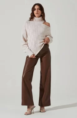 Mock Neck Cutout Sweater -ASTR the Label Store AT17528 CREAM 1 scaled