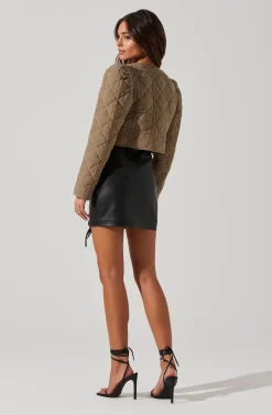 Lucia Quilted Cropped Puff Sleeve Jacket 11 Lucia Quilted Cropped Puff Sleeve Jacket -ASTR the Label Store AT17627 LIGHTOLIVE 4 scaled