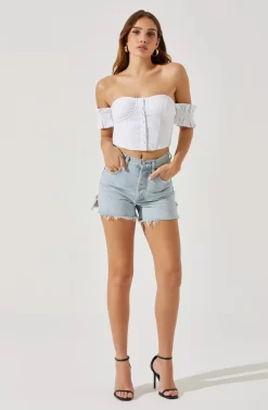 Off Shoulder Ruffle Corset Top -ASTR the Label Store AT17767L WHITE 2 scaled