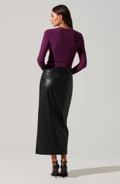 Twist Neck Cutout Sweater 22 Twist Neck Cutout Sweater -ASTR the Label Store AT17944 PLUM 6 scaled