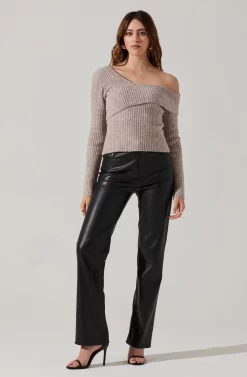 Asymmetrical Foldover Sweater 15 Asymmetrical Foldover Sweater -ASTR the Label Store AT18062 TAUPE 2 scaled