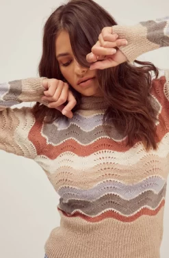 Emma Chevron Sweater -ASTR the Label Store FallSweaters ACT16173 TAUPE BLUEMULTI 4 scaled