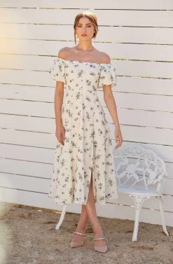 Off Shoulder Puff Sleeve Midi Dress -ASTR the Label Store MAY ProductHighlight 5 scaled