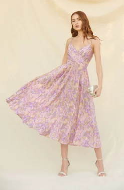 Pleated Twist Bust Midi Dress -ASTR the Label Store MyronPalms 3604 scaled